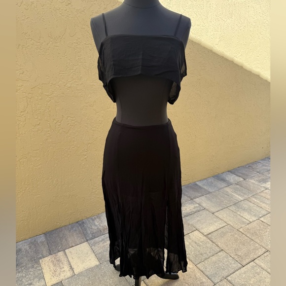 Reformation Dresses & Skirts - REFORMATION Black Gauzy Two-Piece Crop Top + Skirt Set Sz 2 $298
